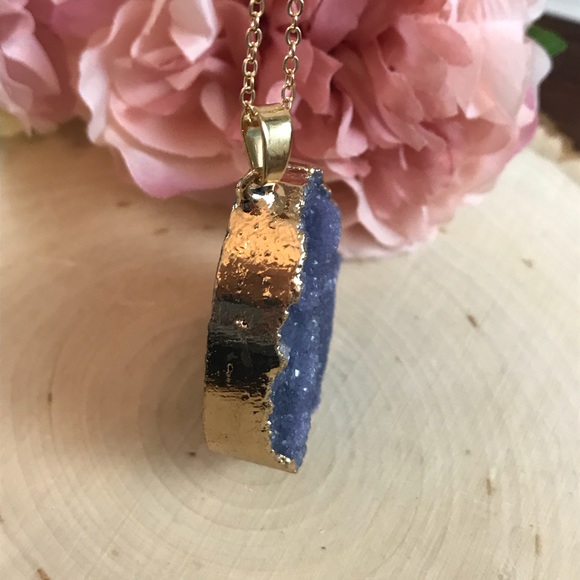 Irregular Natural Quartz Crystal Slice Pendant - Picture 5 of 8